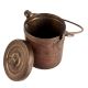 Old Brass Bucket With Lid And Knob Finial