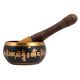 Brass Tibetan Meditation Sound Bowl in Black with Mallet