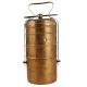 Brass Tiffin Box Carrier with Spoon In Antique Finish