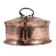 Large Decorative Mughal Round Copper Box with Lid