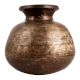 Brass Wide Bottom Water Pot In Antique Finish