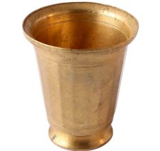 Old Brass Tumbler Glass With Round Base