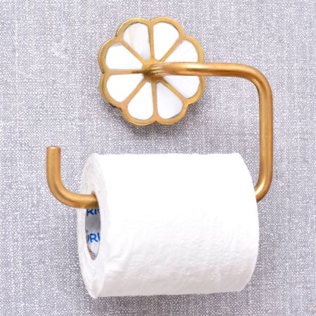 Brass Mother Of Pearl Toilet Paper Holder