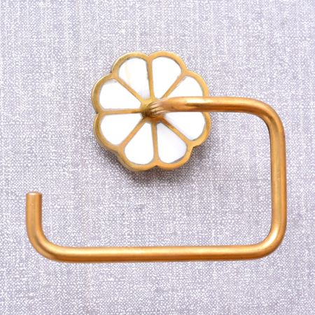 Brass Mother Of Pearl Toilet Paper Holder