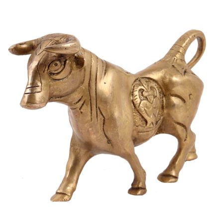 Brass Fighting Bull Statue