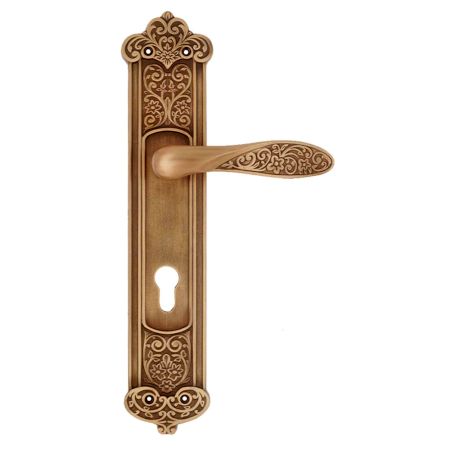 Decorative Antique Brass Fiorenza Mortise Door Handle