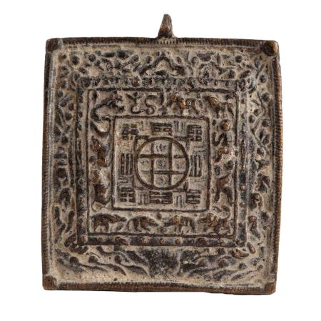 Tibetan Brass Zodiac Dharma Talisman Amulet Pendant from the Himalayas