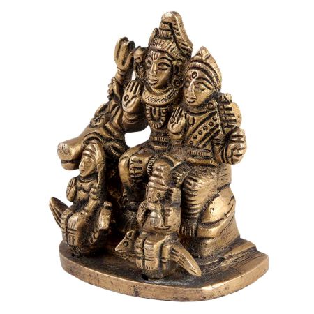 Brass Shiv Parivar Statue With Nandi