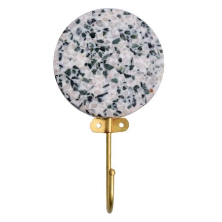 Single Resin And Brass Terrazzo Wall Hook