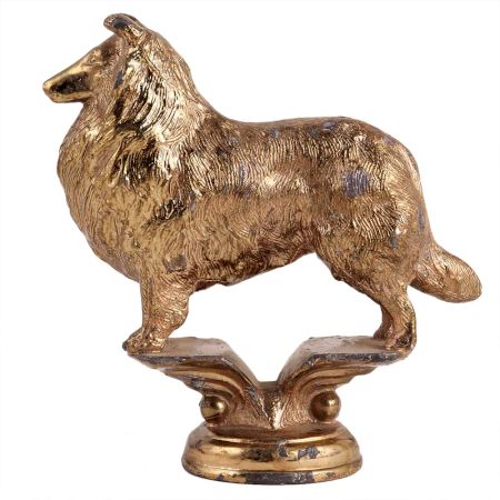 Handmade Brass Collie Dog Figurine