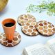 Set of 4 Honeycomb Resin and Wood Coasters