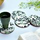 Modern Green Wood And Resin Terrazzo Round CoastersÂ In Set Of 4