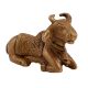 Brass Nandi Sitting Puja Statue In Antique Golden Finish