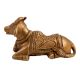 Brass Nandi Sitting Puja Statue In Antique Golden Finish
