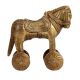 Brass Horse on Wheels Statue