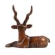 Brass Sitting Deer Statue With Antlers