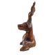 Brass Sitting Deer Statue With Antlers