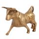 Brass Charging Bull Statue With Antique Finish