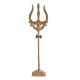 Handcrafted Gold Brass Trishul with Damru Figurine