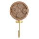Wood And Brass Key Holder Wall Hook