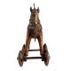 Traditional Brass Horse On Wheels Primitive Temple Toy