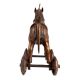 Traditional Brass Horse On Wheels Primitive Temple Toy