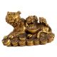 Golden Feng Shui Money Frog On Tiger Feng Shui Statue Made With Fish Bone