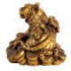 Golden Feng Shui Money Frog On Tiger Feng Shui Statue Made With Fish Bone
