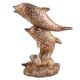 Two Brass Leaping Dolphins Statue