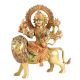 Brass Goddess Durga On Lion Statue