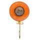 Round Orange Resin and Wood Single Wall Hook
