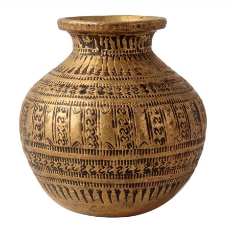 South IndianÂ Brass Lota With Fine Engraving