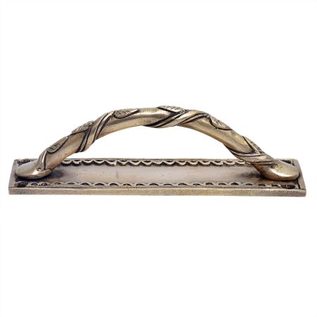 Brass Dhokra Climber Plant With Leaf Door Handle