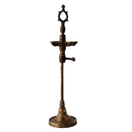 Long Indian StandÂ Brass Oil Lamp Diya