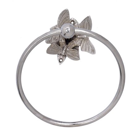 Brass Silver Butterfly Towel Ring