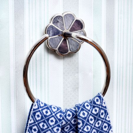 Brass Mother Of Pearl Towel Ring