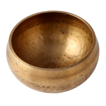 Hand Crafted Tibetan Brass Singing Bowl In Gold Finish