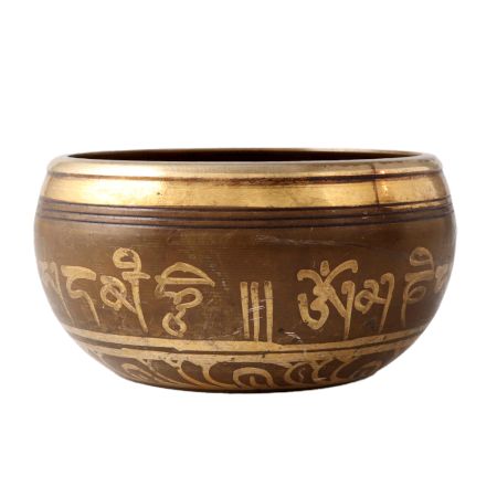 Brown Brass Tibetan Mantra Singing Bowl