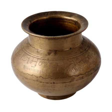 Pooja Kalash Golden Brass Water PotÂ for Ceremonies