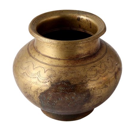 Gorgeous Carved Brass Water Pot