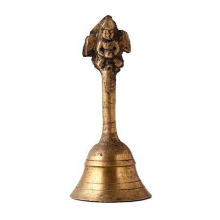 Brass Hand Held Bell With God Finial