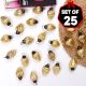 25 Pieces Tiny Golden Glass Ornaments In Geometrical Shape