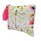 Dragon Fly Colorful Floral Canvas Zipper Pouch