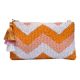 Chevron Beaded Crossbody Zipper Sling Bag