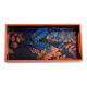 Midnight leaves Painted Rectangular Wooden Tray
