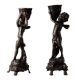 Pair Of 2 Brass Cherub Candlesticks