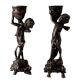 Pair Of 2 Brass Cherub Candlesticks