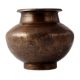 Old Brass Water Pot Or Kalash With Faded Engraved Design