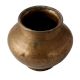 Hand Carved Floral Brass Pot In Antique Finish