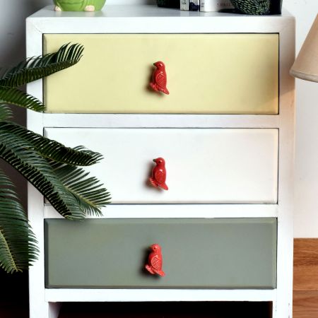 Red Feather Ceramic Bird Cabinet Knob Online
